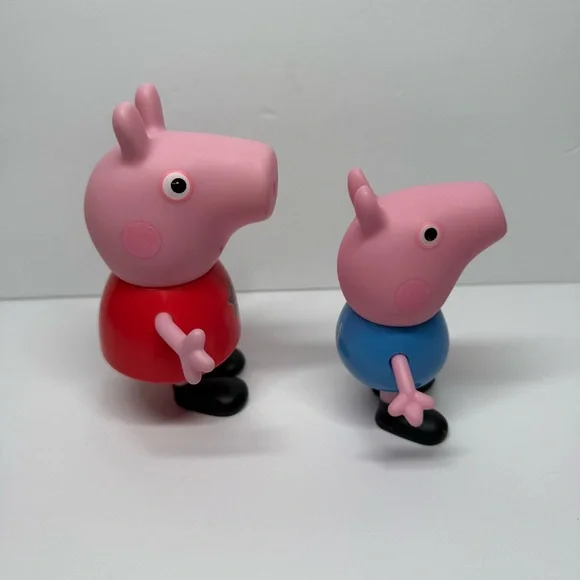 Peppa Pig Large Action Figures 5” Peppa & 4” George Hasbro Lot of 2 Jumbo Toys - Picture 5 of 6
